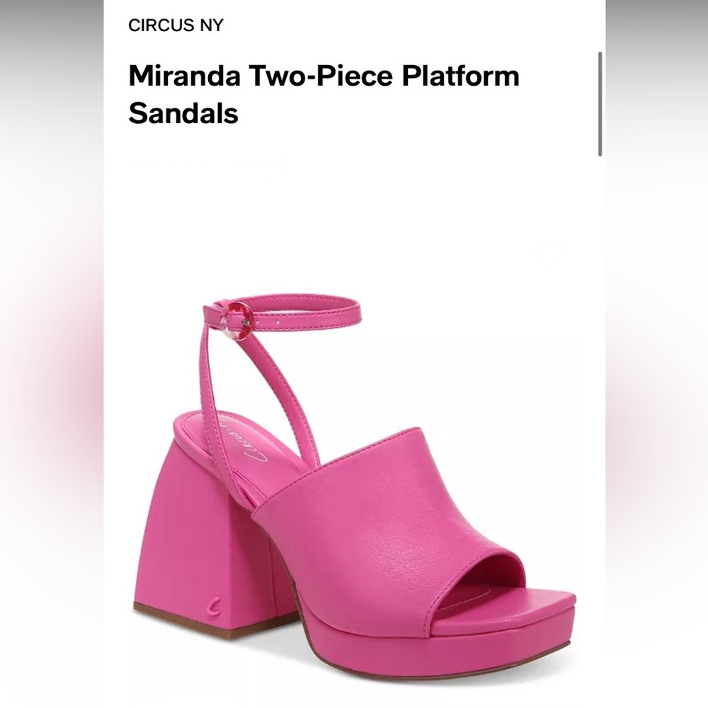 Circus by Sam Edelman Miranda Two-Piece Hot Pink Platform Sandals Satin Heels 7